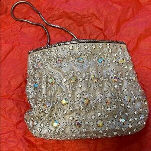 Vintage Elegant Silver Crystal-Embellished Women's Bag Mini bag